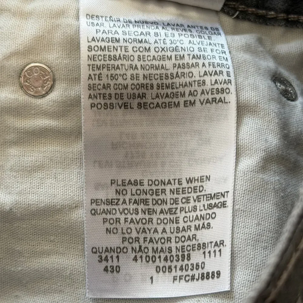 Levi's 514 Jeans Mens 28 x 30 Washed Black Droit Slim Straight Denim Dark Wash - Picture 10 of 11